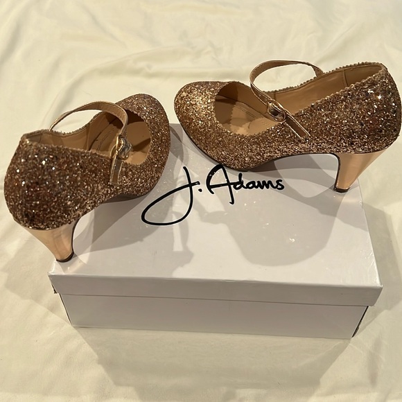 J. Adams Shoes - J. Adams Honey Champagne Glitter Heels size 7
